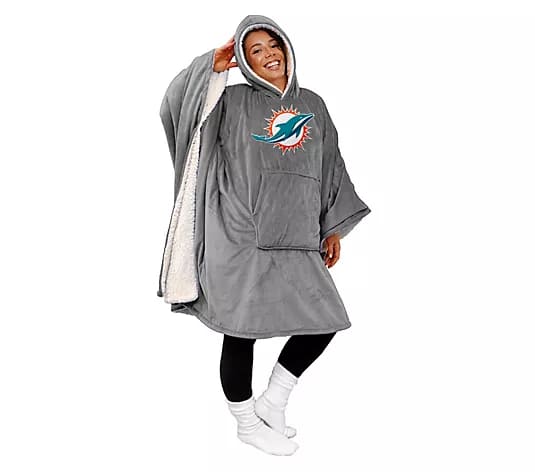 Licensed 60" x 80" Wearable Hooded Blanket with Logo Patch
