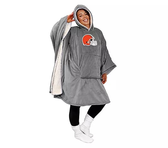 Licensed 60" x 80" Wearable Hooded Blanket with Logo Patch