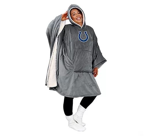 Licensed 60" x 80" Wearable Hooded Blanket with Logo Patch