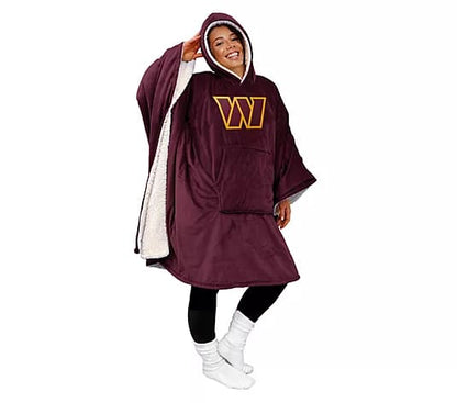 Licensed 60" x 80" Wearable Hooded Blanket with Logo Patch