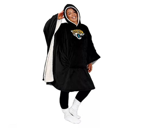 Licensed 60" x 80" Wearable Hooded Blanket with Logo Patch